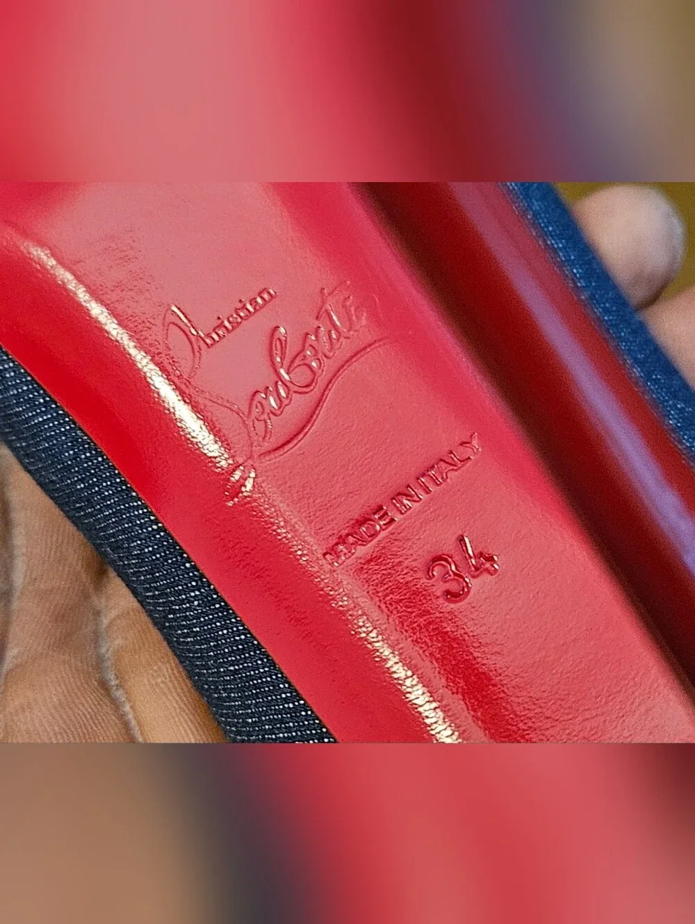 Christian Louboutin Denim Peep-Toe Platform Pump Heels Size 4 US